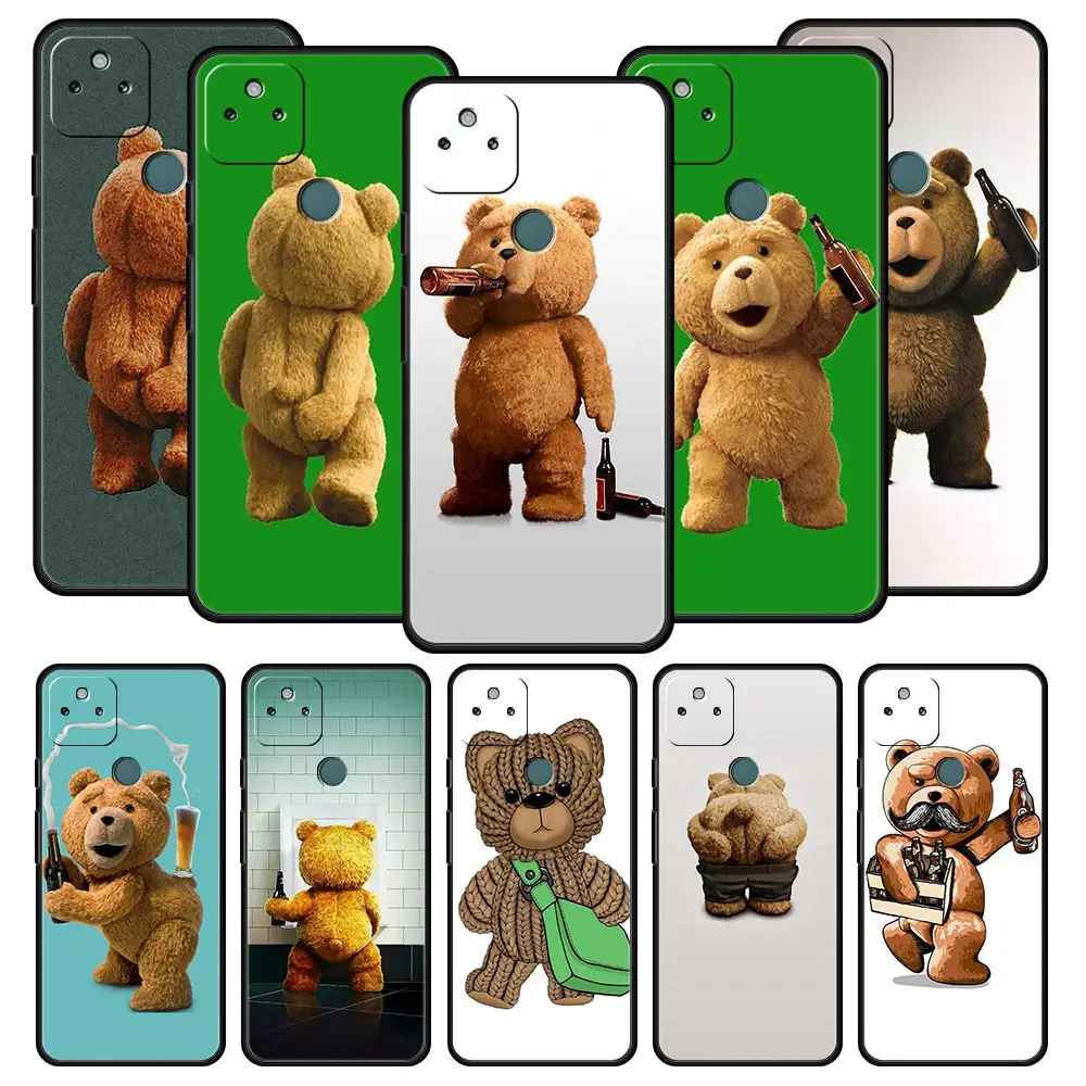Фото Чехол для телефона Google Pixel 10 9 8 7 6 7A 6A Pro, противоударный, из мягкого ТПУ, для 10 9 Pro XL, с забавным дизайном в виде плюшевого мишки №1