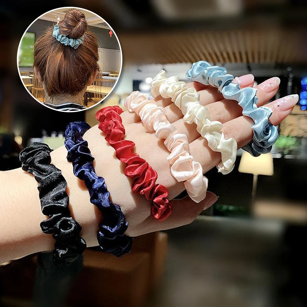 

1Set Scrunchies Hair Ring Candy Color Hair Ties Rope Autumn Winter Women Ponytail Hair Accessories 6Pcs Girls Hairbands Gifts