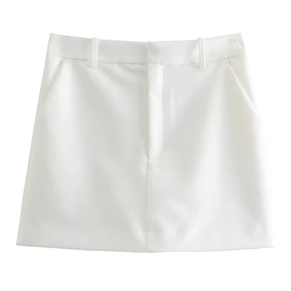 

Jenny&Dave Fashion Casual Vintage High Waist White A-line Mini Skirts Women