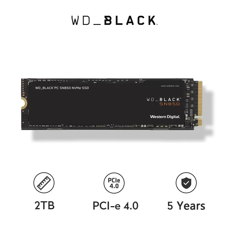 Встроенный твердотельный накопитель Western Digital WD_BLACK SN850 1 ТБ NVMe PCIe 4 0 Gen4 500 Гб SSD до 7000