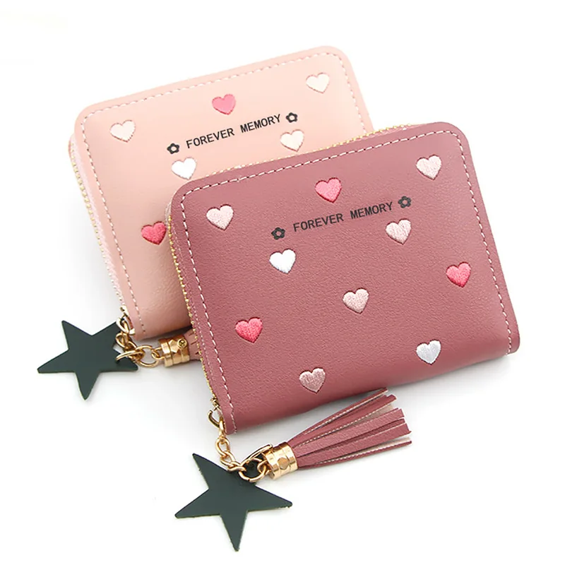 

Small Wallet For Women Ladies Mini Tassel Girl Short Zipper Female Pu Leather Coin Purse Hand 2021