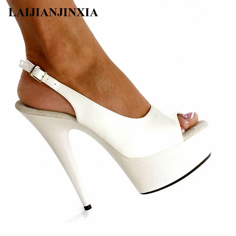 

LAIJIANJINXIA New 20cm Sexy High-Heeled Shoes Formal Dress Shoes Open Toe Sandals Sling Peep-Toe Platform Sandals Stiletto Heels