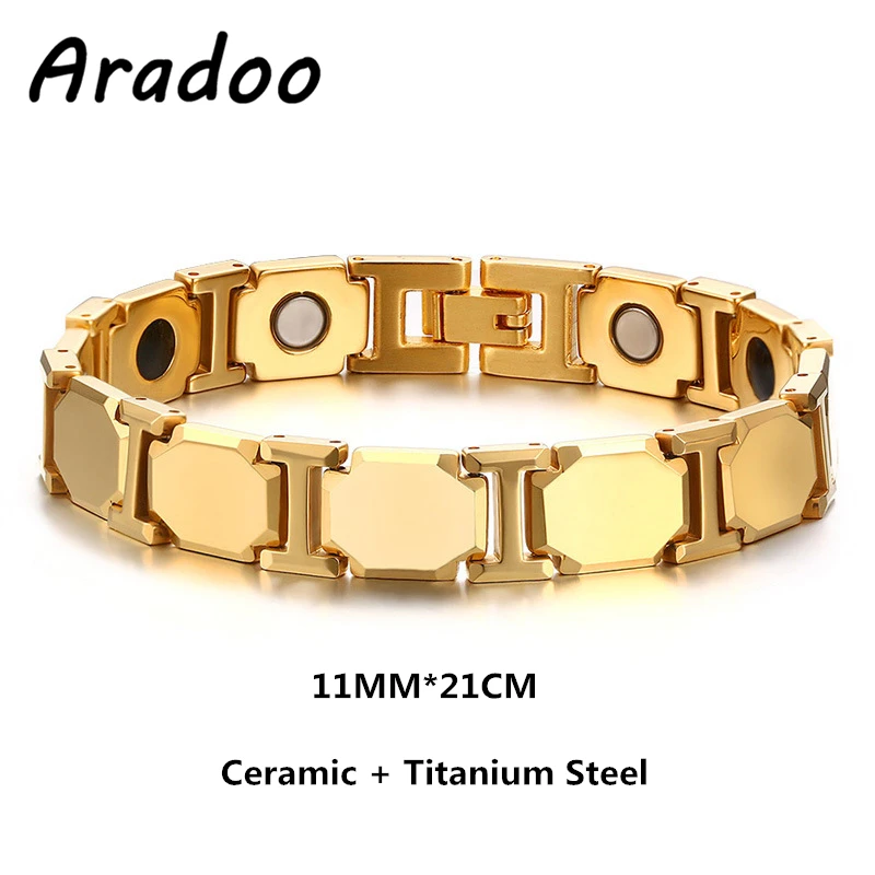 Titanium Steel Ceramic Energy Bracelet Germanium Anion Antioxidant Anti-radiation Fat Burning Hematite Health Bracelet