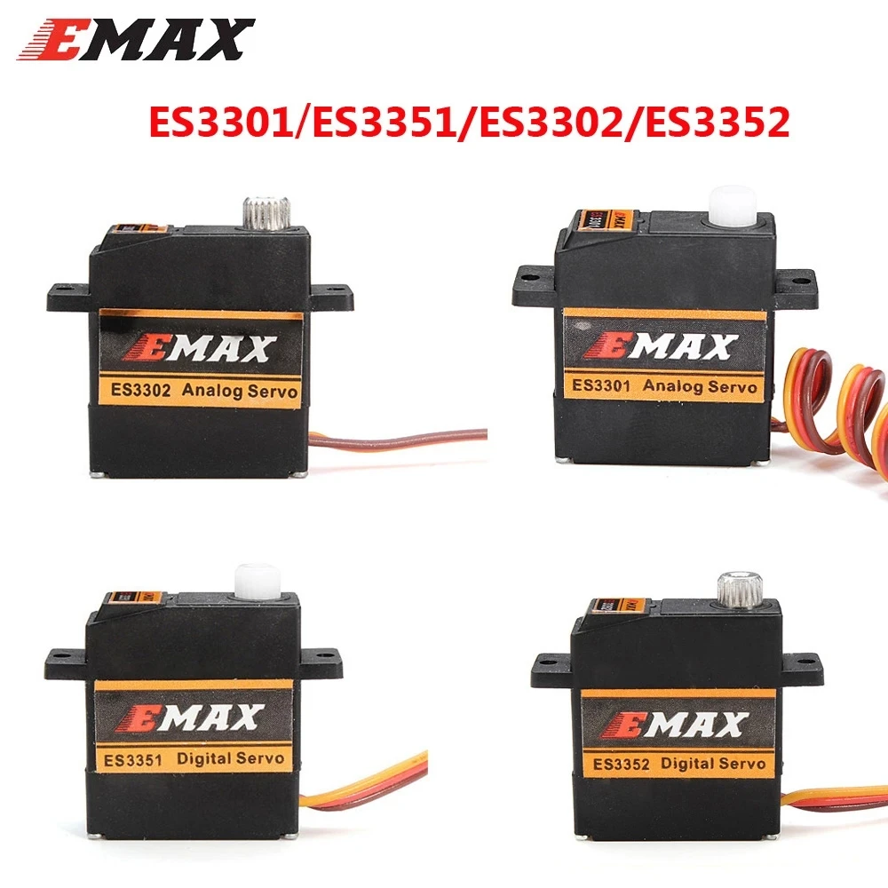 

1pcs Emax ES3301 ES3351 ES3302 ES3352 9mm 4.8V-6V Analog / Digital Servo Metal Gear For RC Glider Rc Airplane Rc Drone