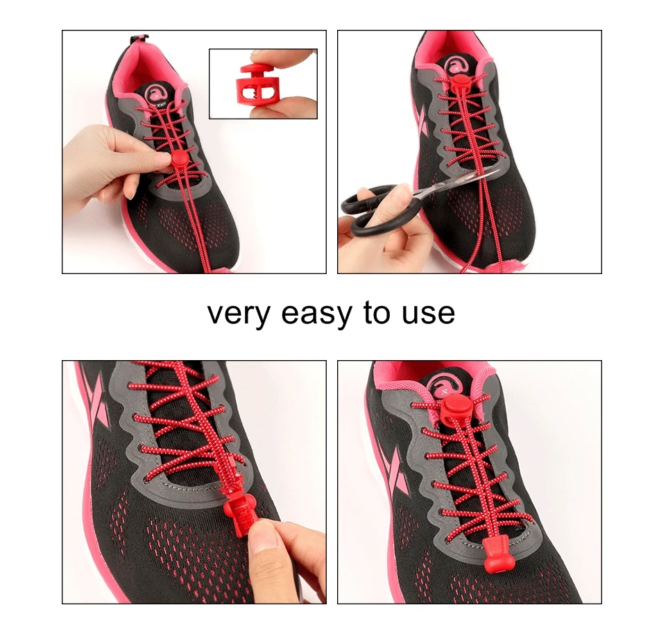 1Pair 29 Colors Sneaker ShoeLaces Elastic No Tie Shoe Laces Stretching Lock Lazy Laces Quick Rubber Shoelace Shoestrings