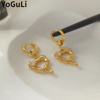 delicate jewelry irregular heart earrings 2022 new trend high quality aaa zircon drop earrings for women accessories