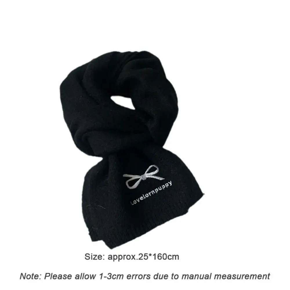 Элегантный женский шарф с вышивкой и бантом ветрозащитные вязаные шарфы из