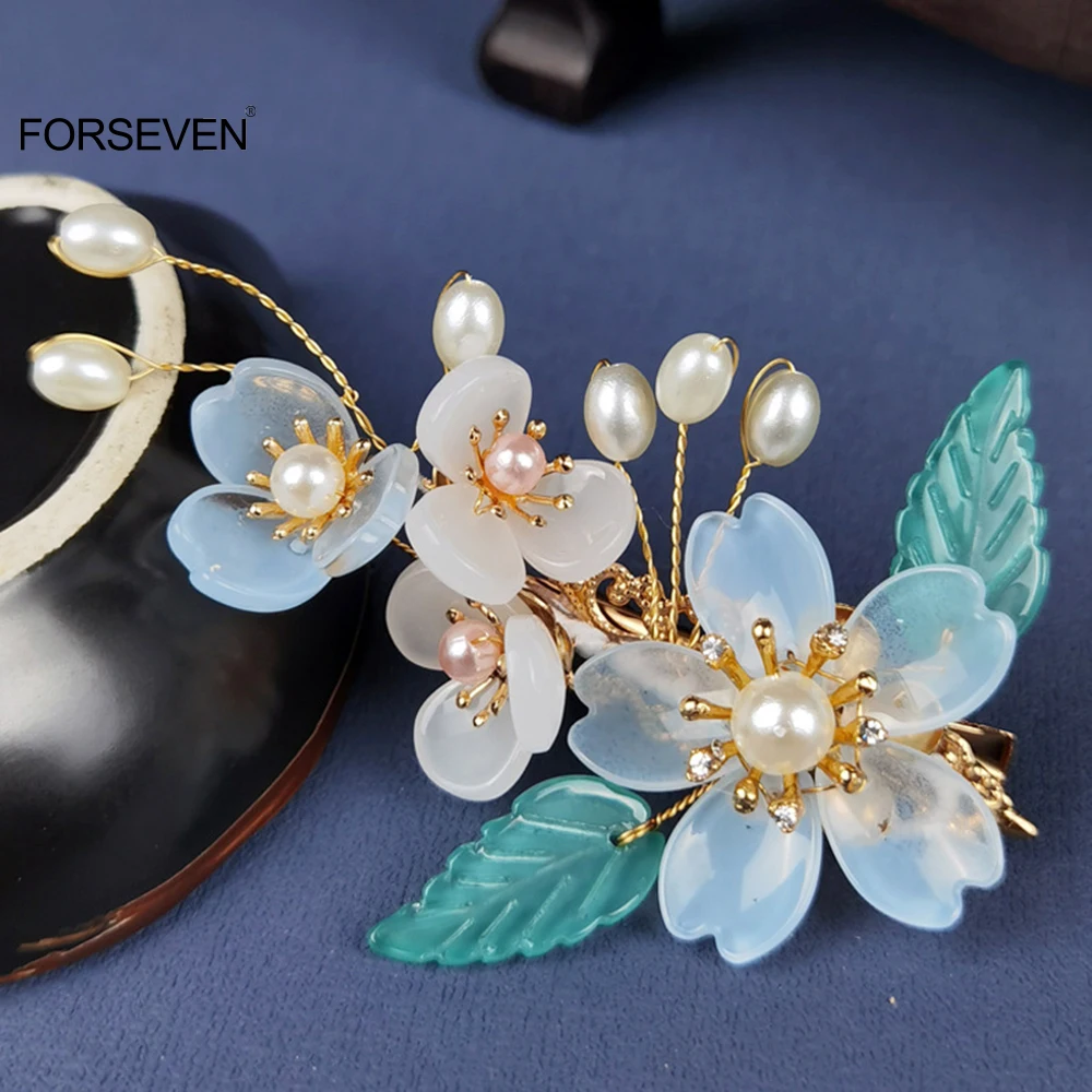 

Китайские заколки для волос и боковые зажимы, простые заколки для волос с цветами, модные ретро головные уборы для женщин и девушек, аксессу...