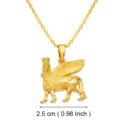 Ожерелье с подвеской Anniyo 2,5 см, лама, ламма, Крылатый бык ламас-это ассириан, защитное Ювелирное Украшение Deity #343906