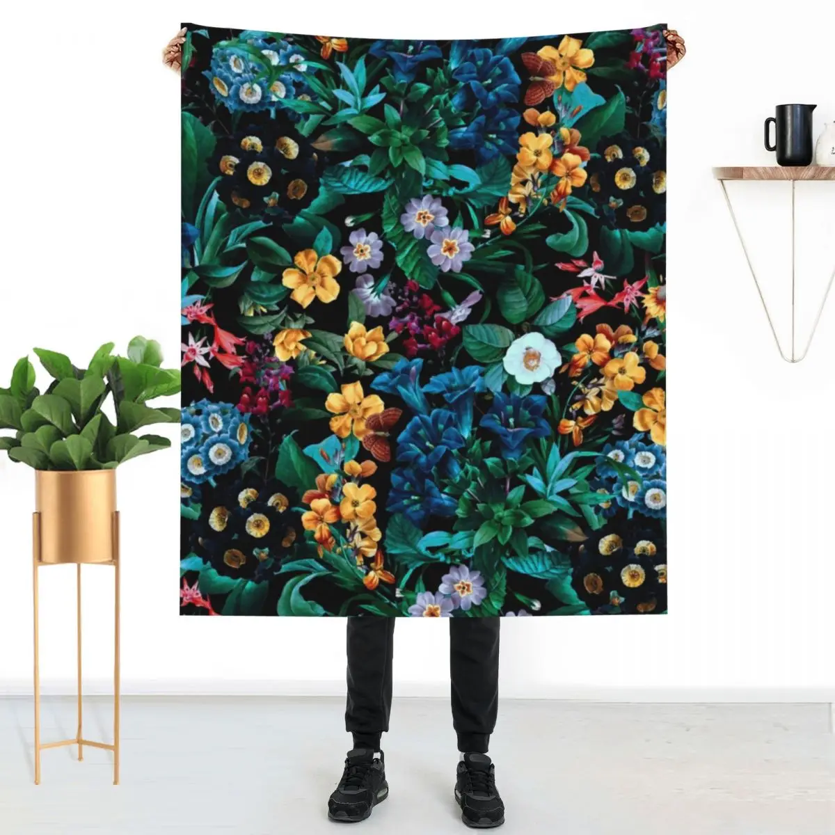 

Tropical Blanket Garden Floral Print Customize Soft Throw Blanket For Sofa Warm Blankets