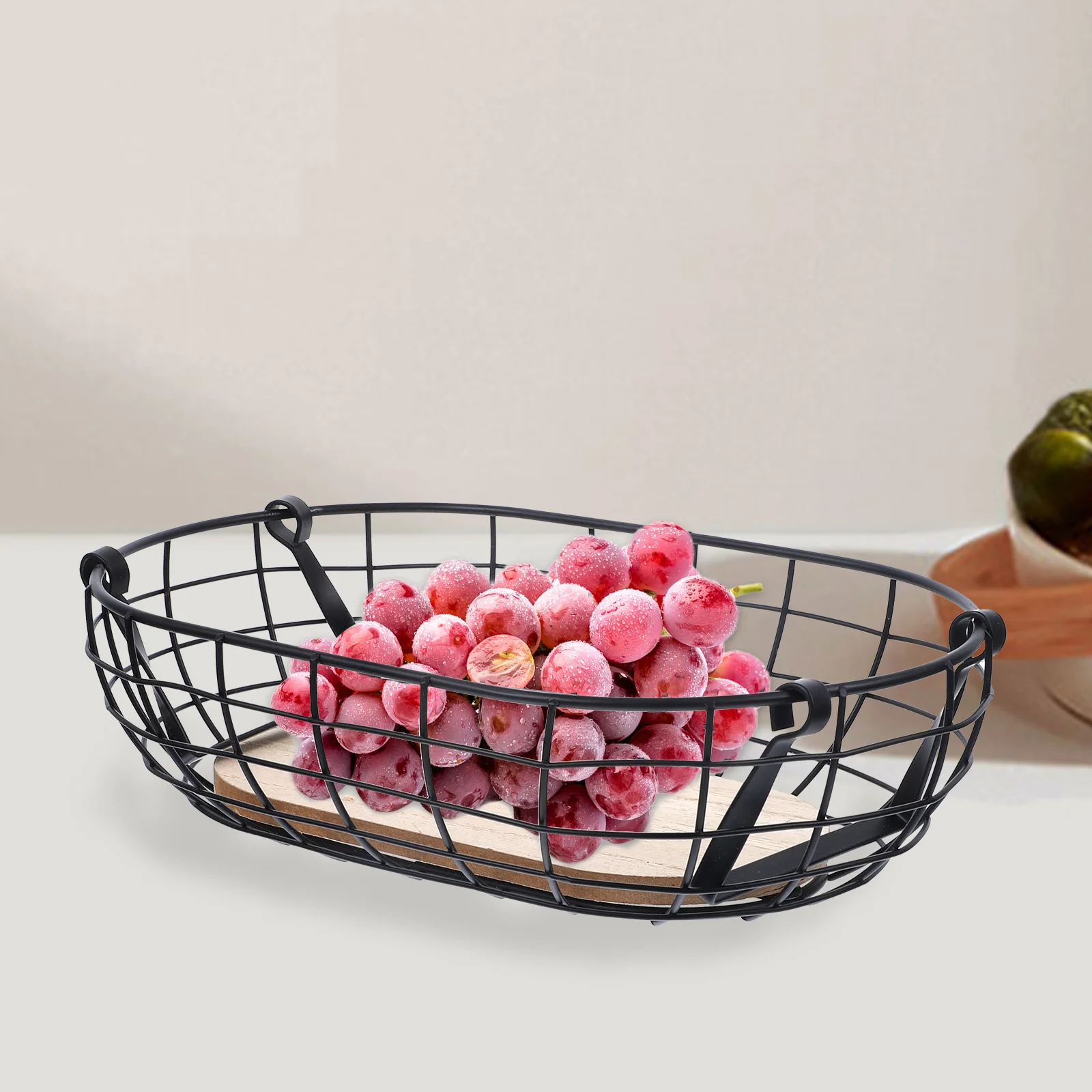 

Metal Fruit Bowl Makeup Pallet Metal Wire Storage Holder Oval Organizer Basket Wire Tpys Stprage Oval Basket
