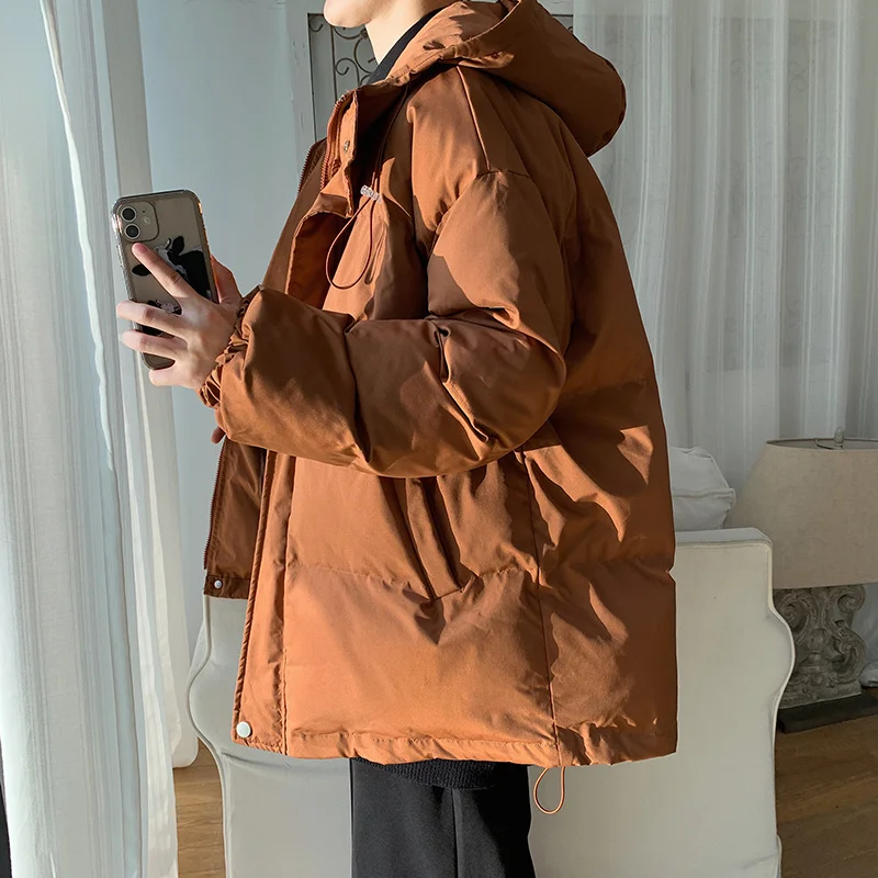 Winter Jacket Men Warm Fashion 4-color Thickened Hooded Jacket Men Streetwear Korean Loose Thick Short Coat Mens Parker Clothes