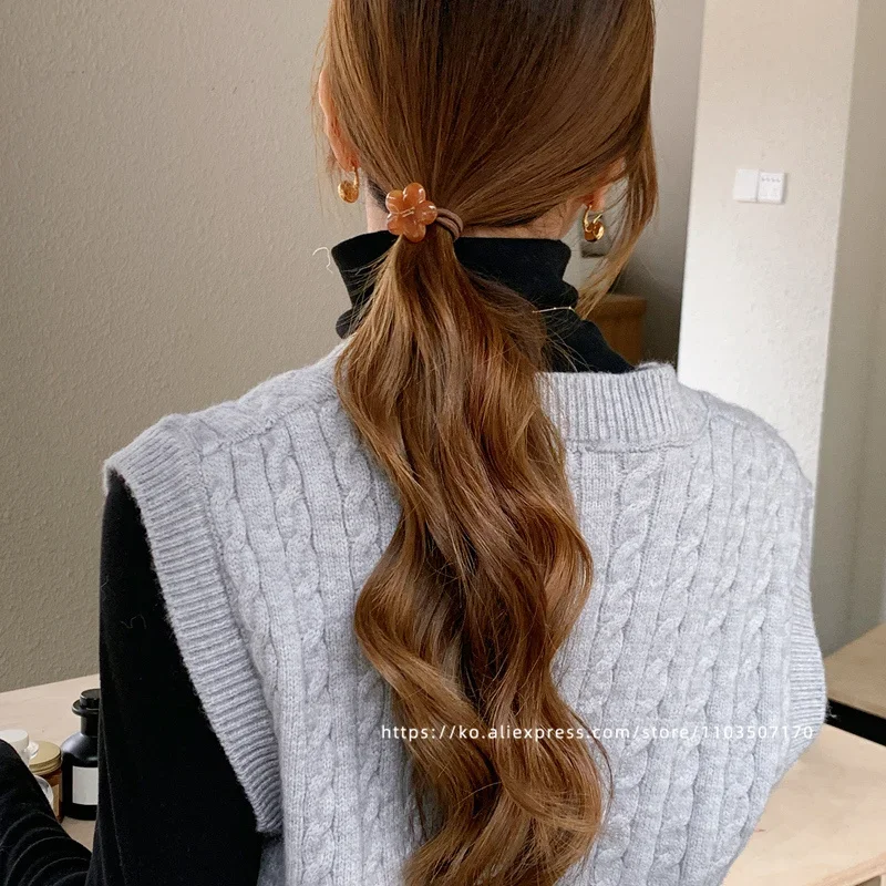 Маленькие красочные цветы ~ Южная Корея Франция Золотые кольца для волос Biao