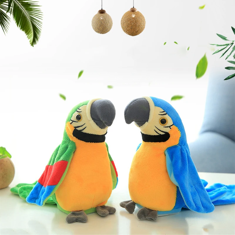 

Talking Parrot Electric Plush Toys Cute Waving Wings Speaking Bird Stuffed Plush Toys for Children Birthday Gift