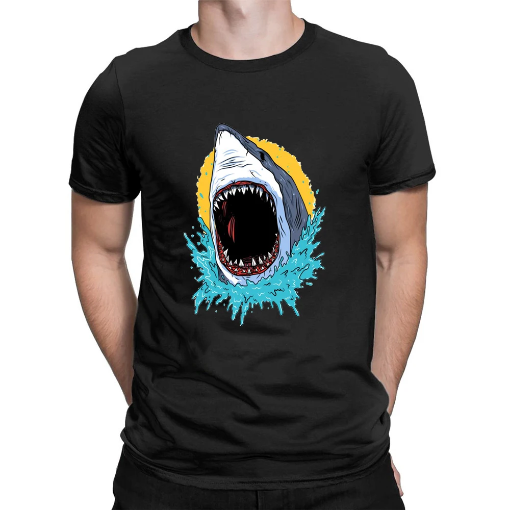Купи CLOOCL Animal T-shirts Fashion Shark Sticker Printed T-shirt Teens Boys Casual Shirts Hip Hop Tops Men Clothing Dropshipping за 748 рублей в магазине AliExpress
