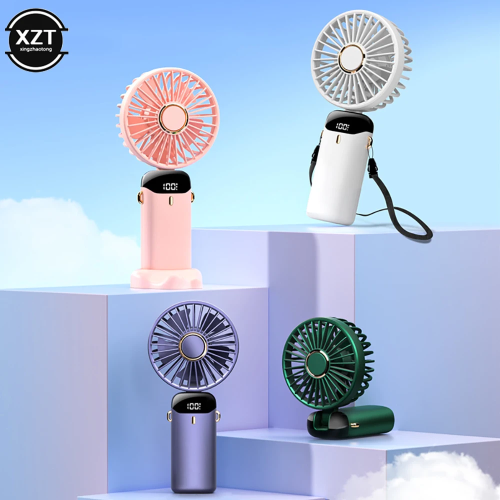 

USB Portable Mini Handheld Fan Rechargeable Hand Folding Fragrance Outdoor Air Conditioner 3000mAh Wireless Neck Fan