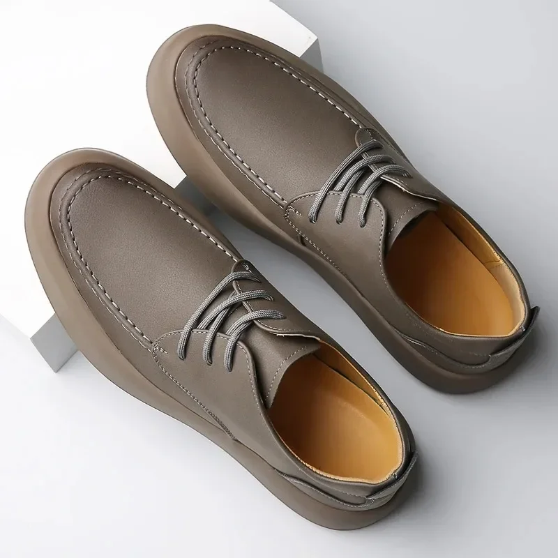 Однотонные деловые ботинки на мягкой подошве Молодежные ретро-ботинки модная