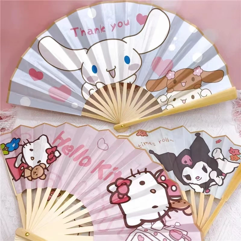 

Yugui Dog Sanrio Melody Anime Naruto Ghost Slayer Blade Summer Season Double Sided 8 Inch Silk Fan Cool Summer Gift