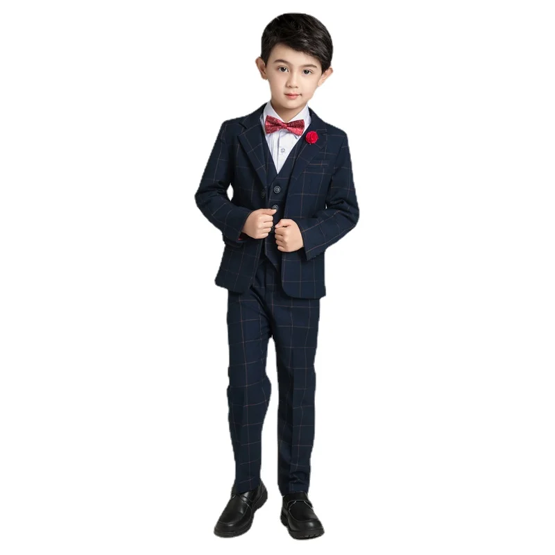 

Piano Costumes Jacket Wedding boys Dress Suit 5 Pieces set Suit high quality jacket+vest+pants +bow tie size 2years -12 years