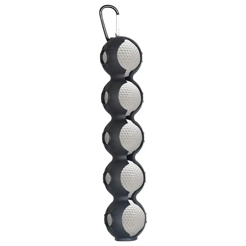 

Golf Ball Protective Holder Hold 5 Balls Cover Golf Ball Silicone Portable Cover With Carabiner Golf Training Sports Accessories