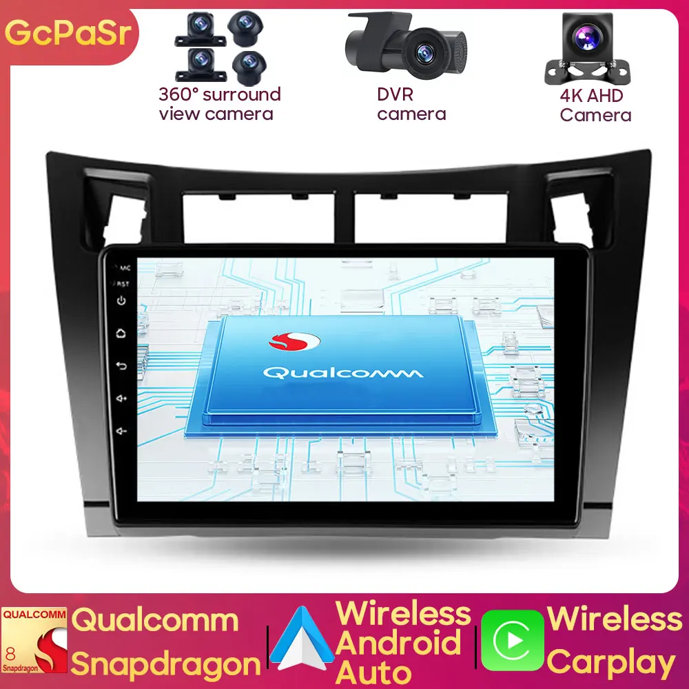 

Автомобильное радио Qualcomm Snapdragon, мультимедийный плеер для Toyota Yaris XP90 2005-2012, Android-навигация, аудио, Авторадио Carplay, GPS