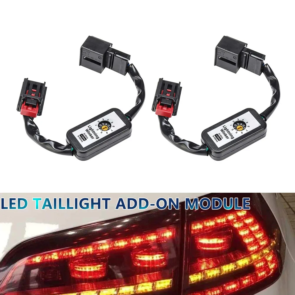 2Pcs LED Taillight Dynamic Turn Signal Module Car Left Right Tail Light Turn Signal Module Cable Wire Harness For Golf 7 Audi
