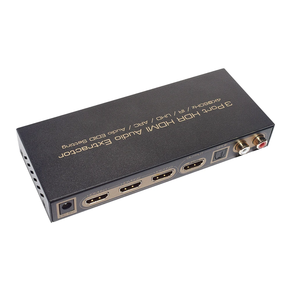4K 60 Гц 3-портовый HDMI-переключатель с оптическим Toslink SPDIF и RCA L/R Audio Out 3x1 HDMI Extractor Splitter