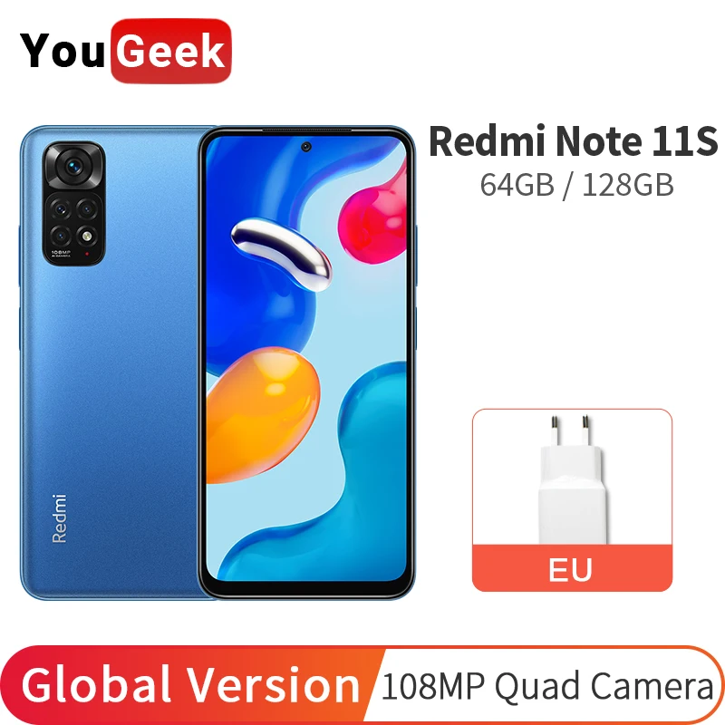 Tanie Nowa Globalna Wersja Xiaomi Redmi Note 11S 6GB 64GB / 128GB Smartphone 108MP Quad Camera Helio G96 90Hz AMOLED Wyświetlacz 33W 5000mAh Ceny Nowa Globalna Wersja Xiaomi Redmi Note 11S 6GB 64GB / 128GB Smartphone 108MP Quad Camera Helio G96 90Hz AMOLED Wyświetlacz 33W 5000mAh