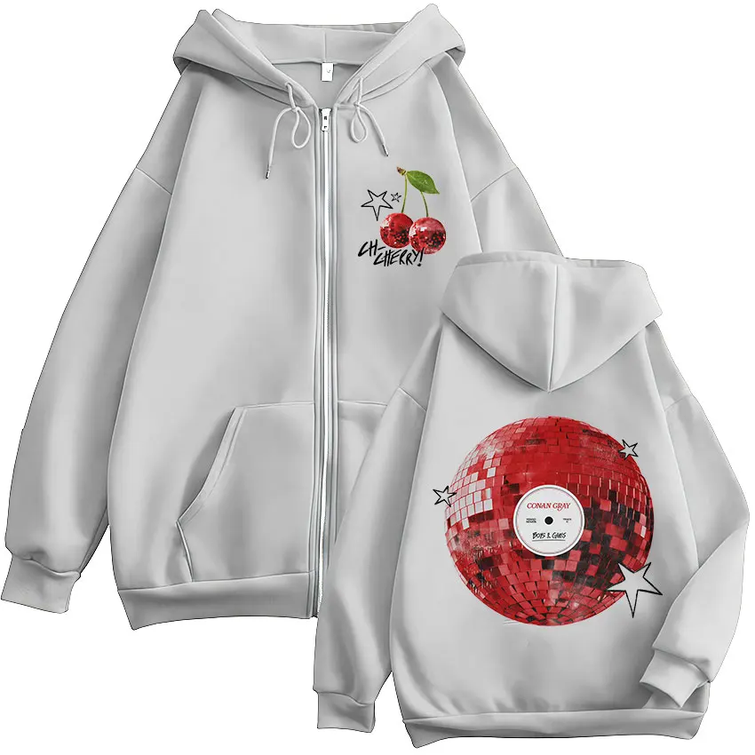 Conan Gray Cherryi Tour 2025 Zipper Hoodie Men Women Casual Harajuku Coats Jacket Sweatshirt Retro Oversized Fleece Zip Up Hoody (art.: 3920d2df259fd) - 3920d2df259fd