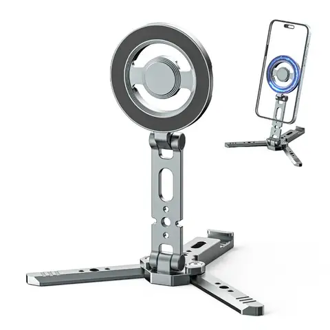 Профессиональный многофункциональный магнитный держатель для телефона, складной штатив для камеры, подставка для телефона для iPhone 17, 16, 15, настольная подставка