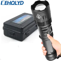 xhp100 led flashlight 9 core power bank function torch usb rechargeable 18650 or 26650 battery zoomable aluminum alloy lantern