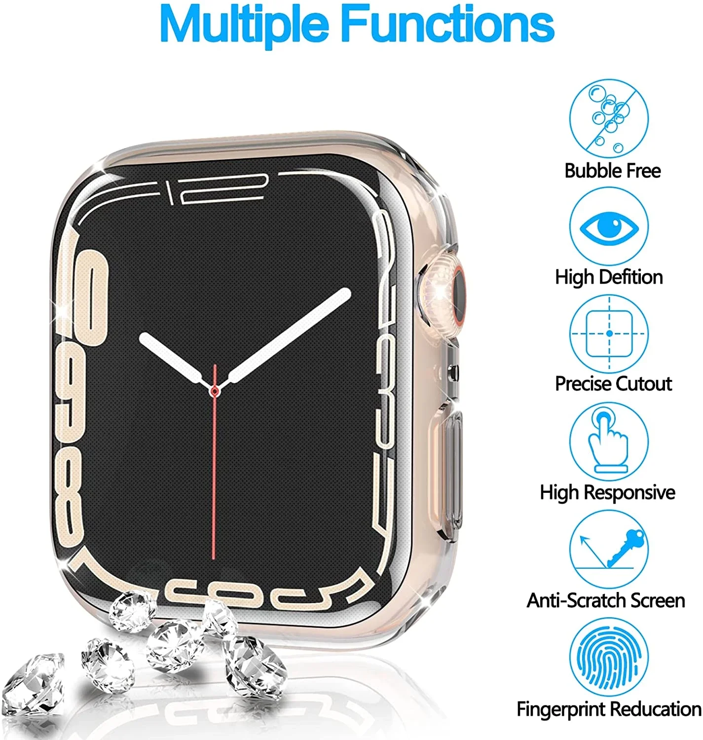 Screen Protector For Apple Watch Case 45mm 41mm 44MM 40MM 42mm 38MM Full TPU bumper Cover iwatch series 8 7 SE 6 5 4 accessories