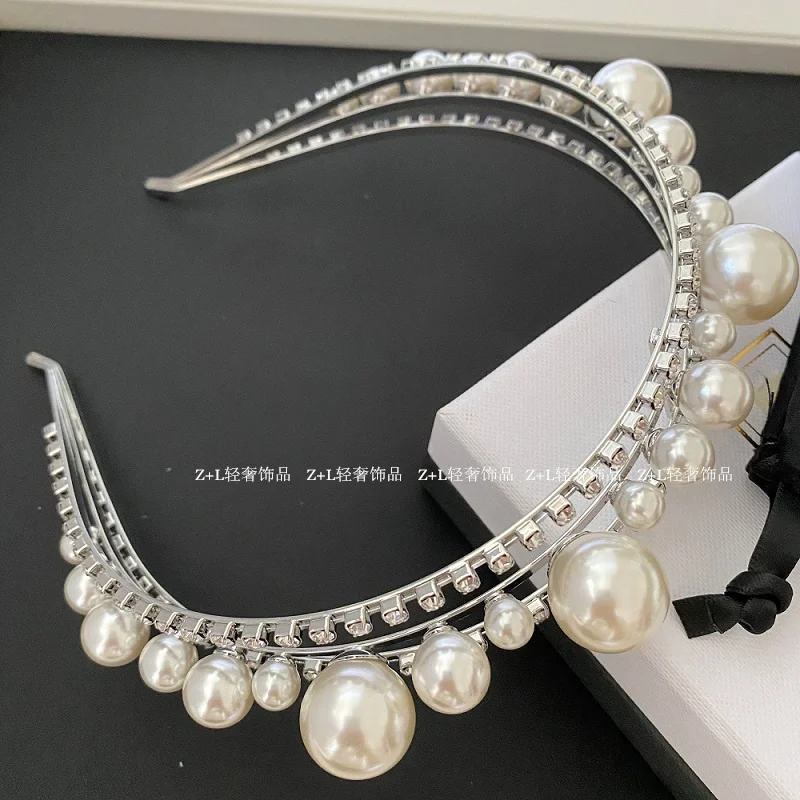 

Аксессуары для волос высокой яркости в Корейском стиле ретро жемчуг универсальные Нескользящие аксессуары для волос повязка на голову