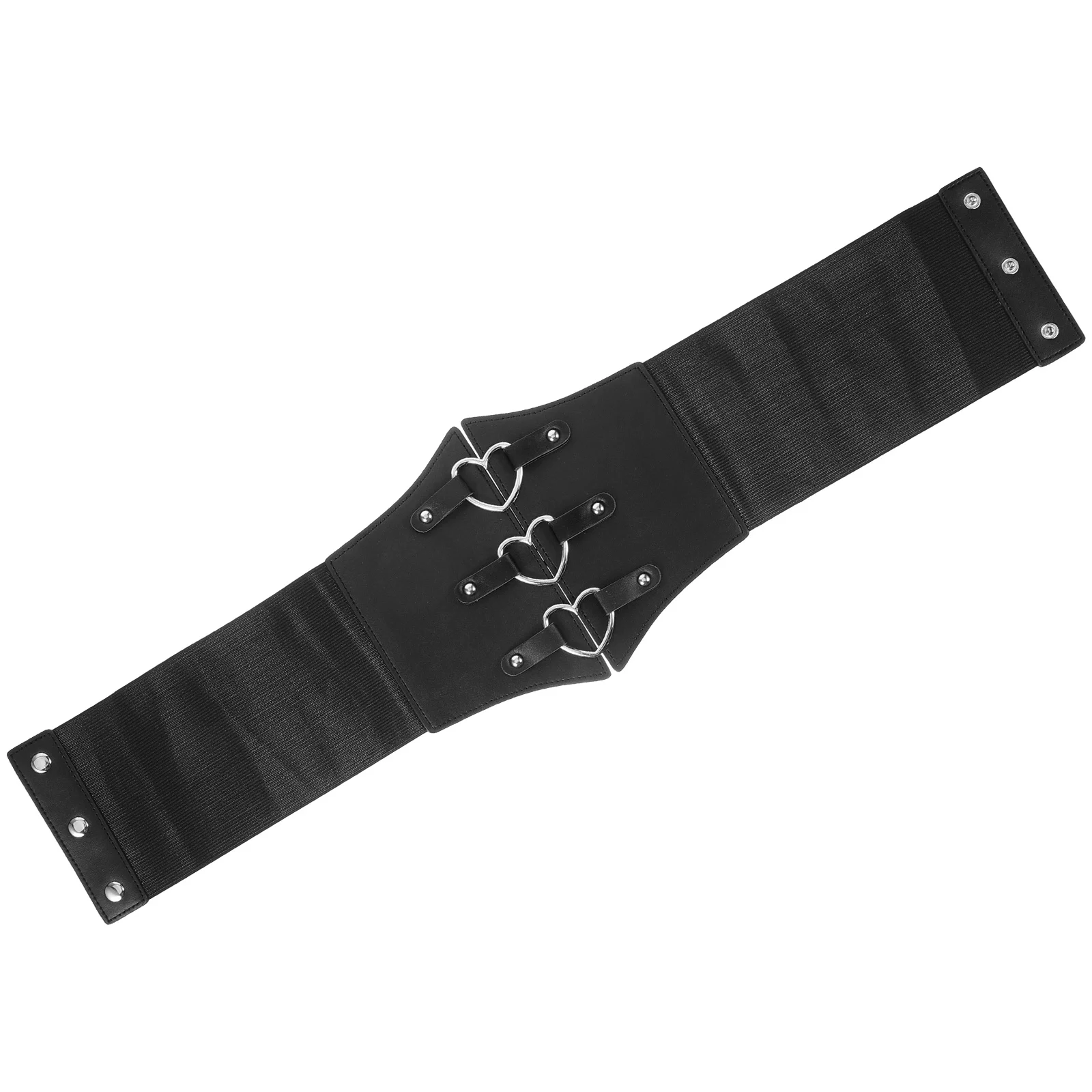 

Women Corset Belt Heart Shape Ring Belt Wide Elastic Waist Belt Costume Dress Up Accessory