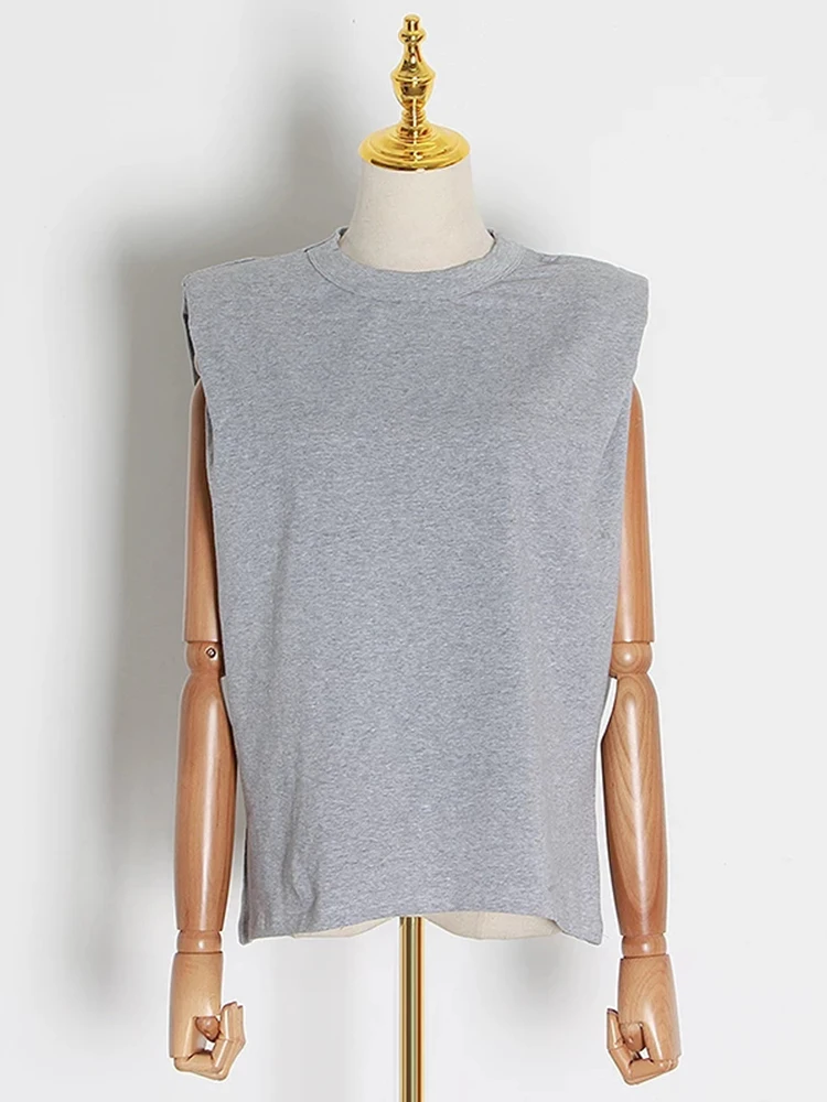 Женский Свободный жилет TWOTWINSTYLE повседневный однотонный минималистичный топ с