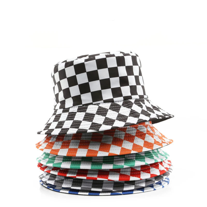 

Summer Woman Cap Fashion Checkerboard Fisherman Hat Outdoor Sports Travel Streetwear Hip Hop Caps Male Hats Designer Hat Visors