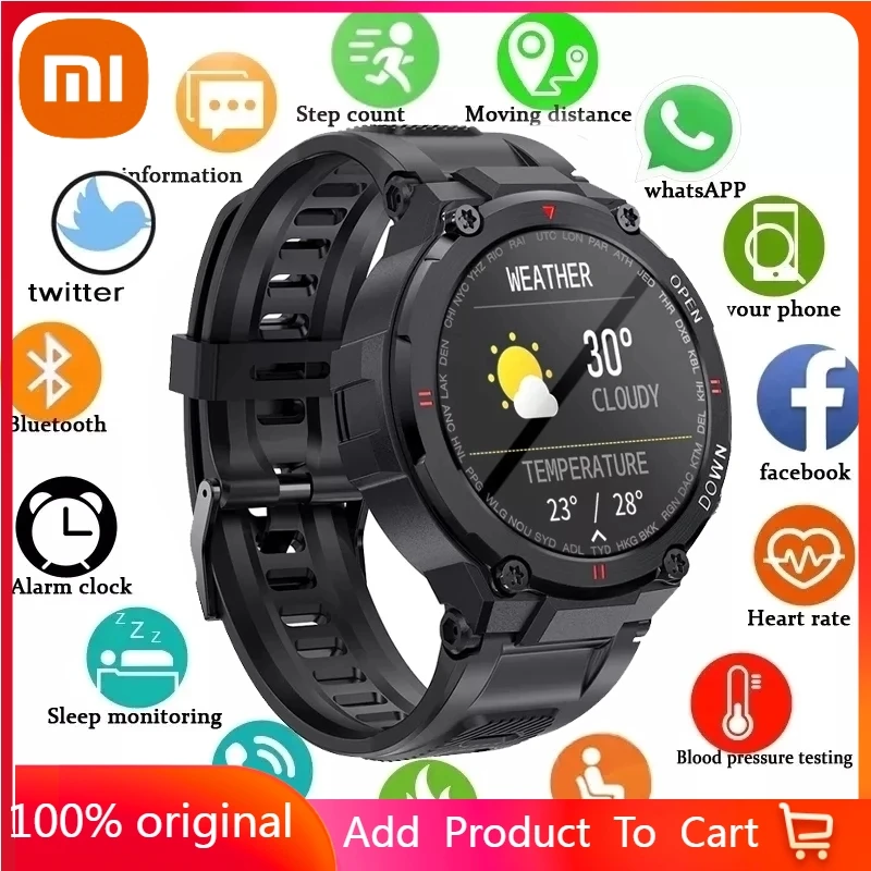 

Xiaomi Smart Watch Men Sports Fitness Bluetooth Call Multifunction Music Control Alarm Clock Reminder Mens Smartwatch For Man