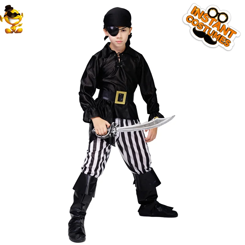 

Костюм пиратской вечеринки для мальчиков, косплей, крутые полосатые пиратские наряды, маскарадный костюм для Хэллоуина, вечеринки