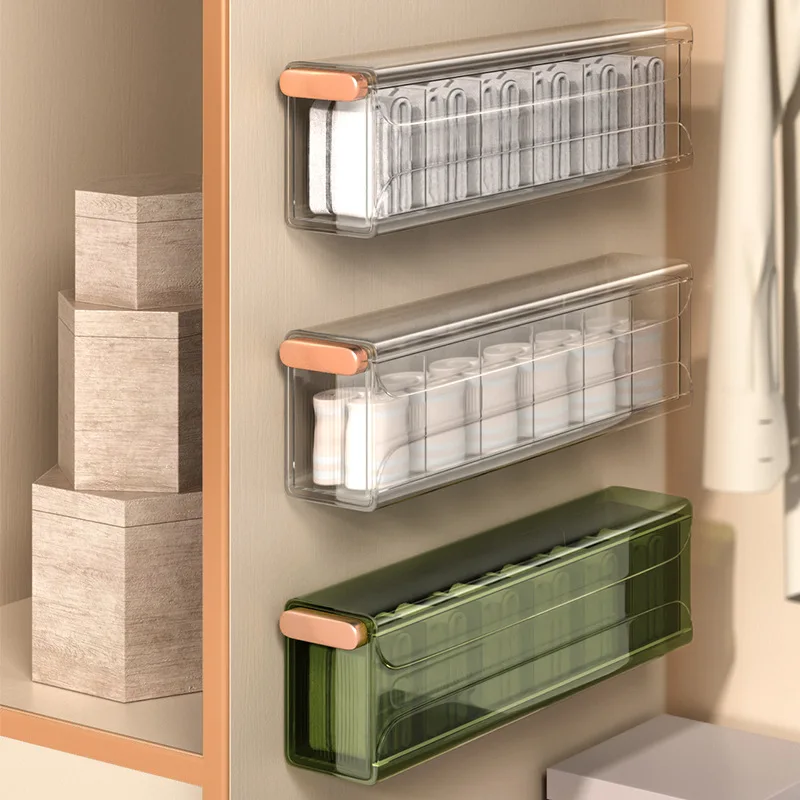 

Side Underwear Multi-grid Drawer Storage Box Organize Home Socks Wall-mounted Rack Wardrobe Accessories Multi-function Storage