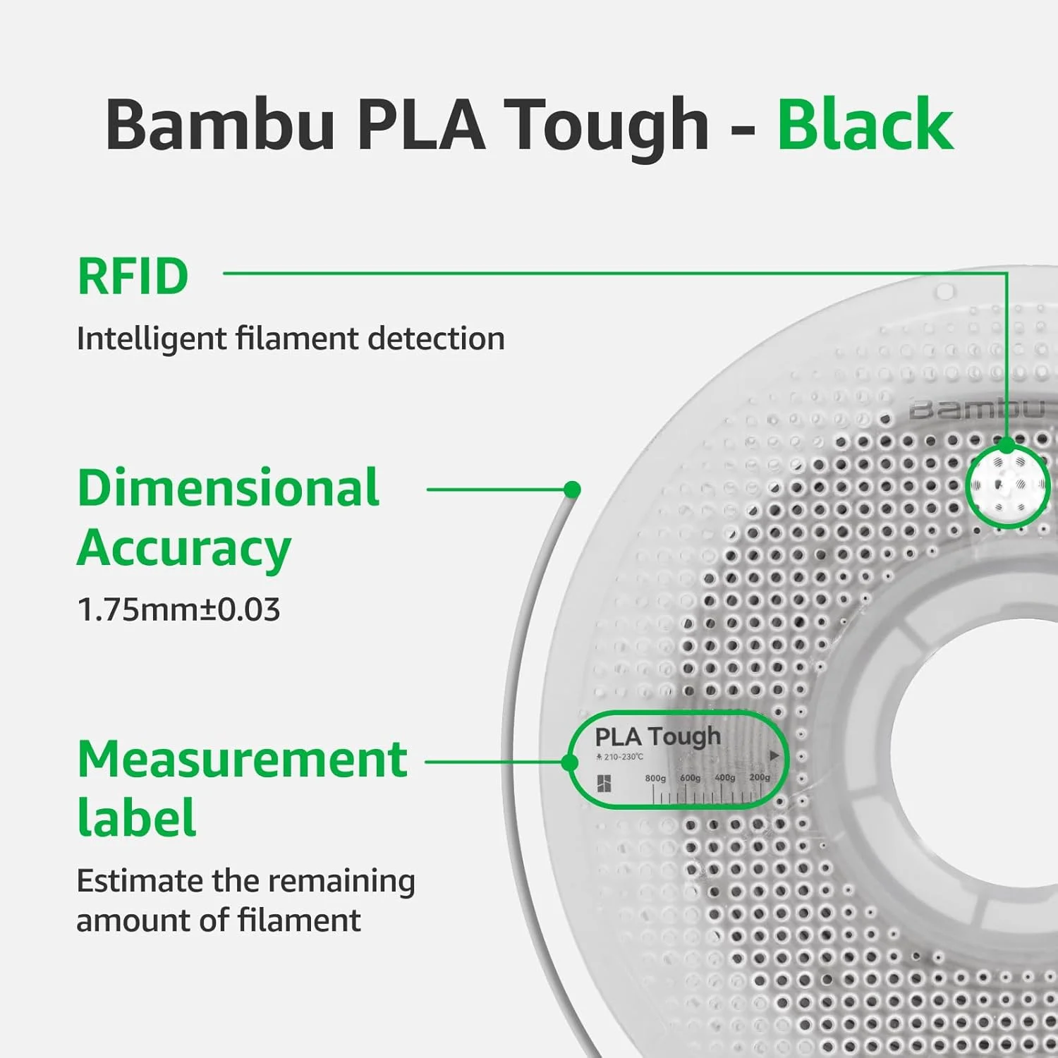 Для Bambu Lab PLA Tough + 1 кг производственная нить с RFID AMS для ударной нити для 3D-печати в реальном мире (art.: 3920d1cfd0ffa) - 3920d1cfd0ffa