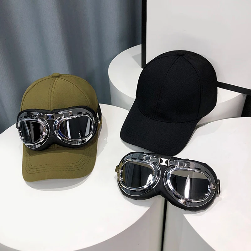 

Pilot Baseball Cap With Sunglasses Baseball Cap Outdoor Sun Protection Cap Personalized Versatile Glasses Duck Tongue Cap