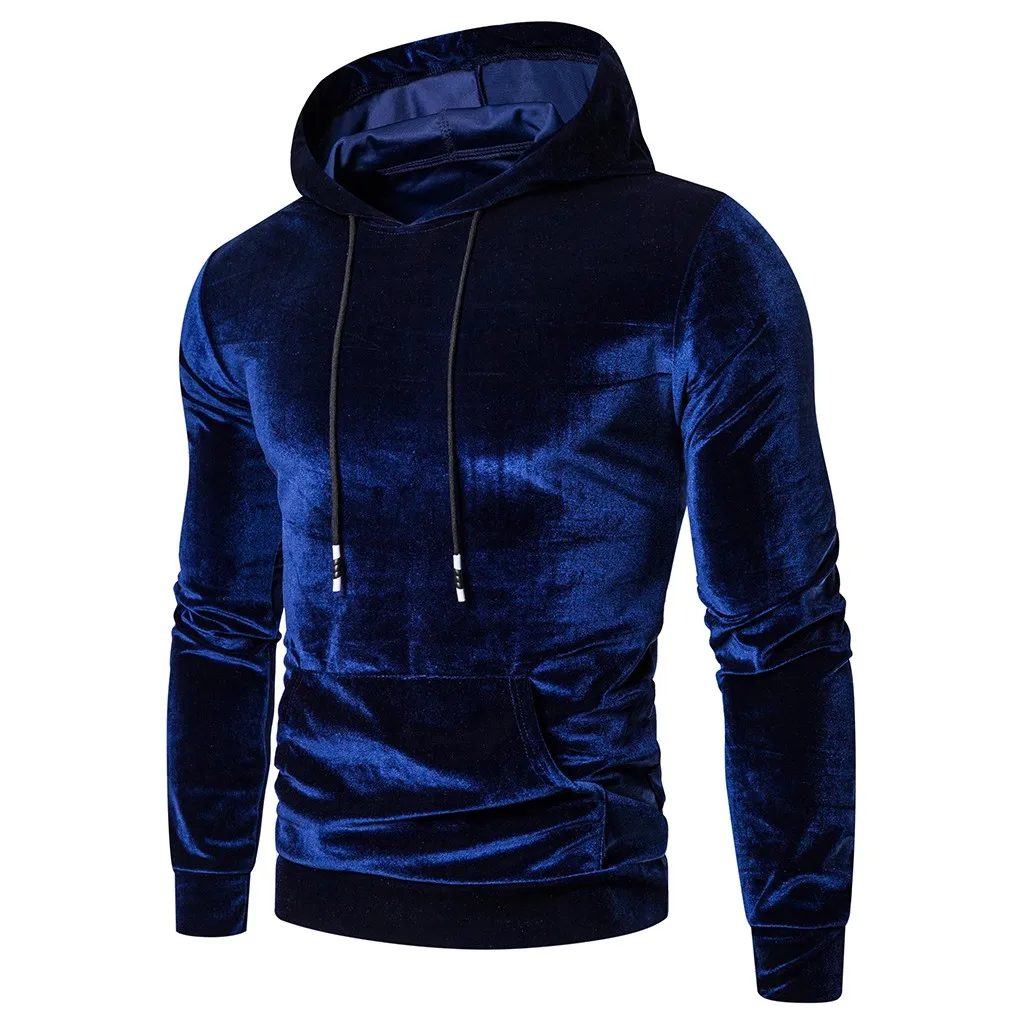 

Men's Fashion In Autumn Winter Warm Gold Velvet Hoodie Blouse Bedroom with Sweatshirt Color