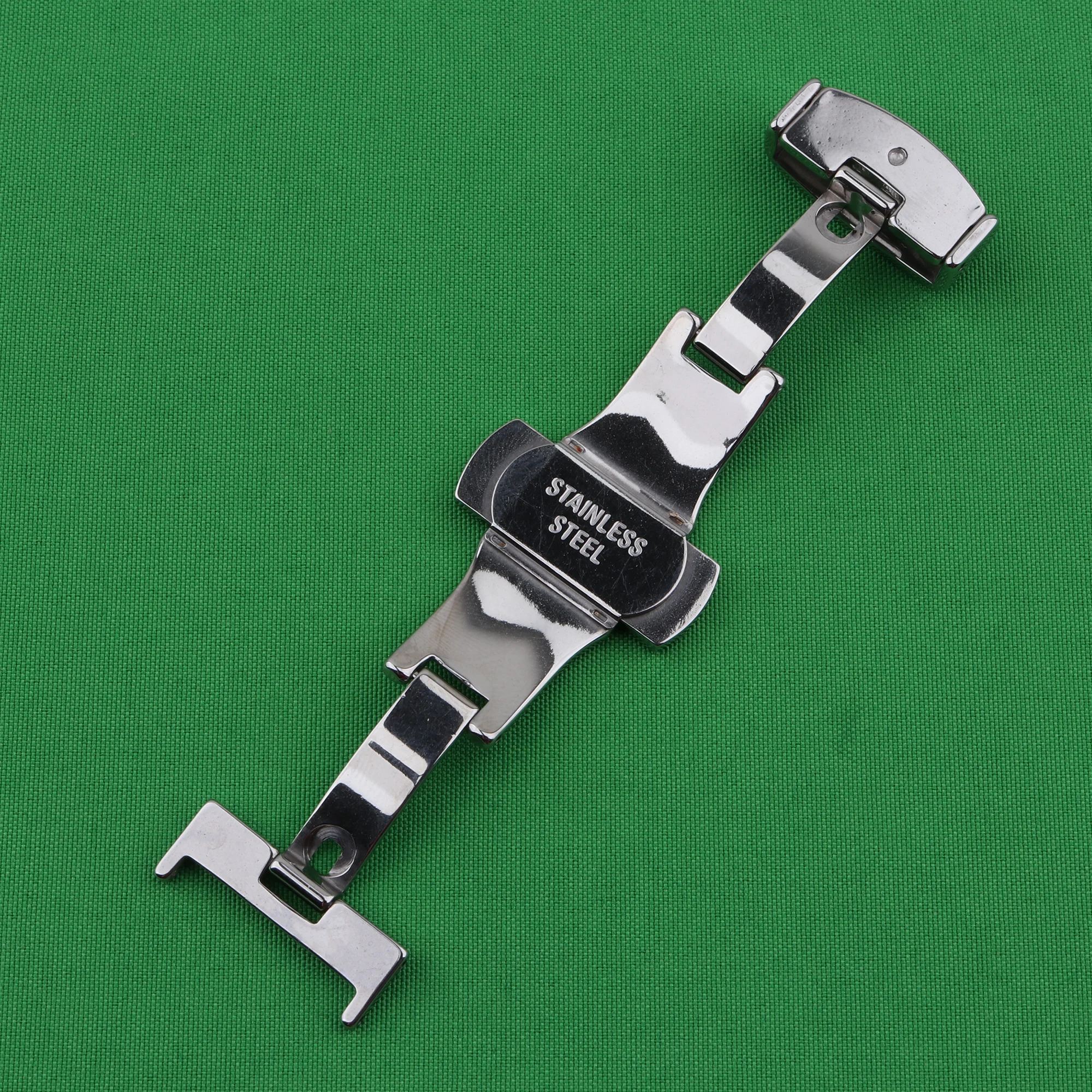 Butterfly Deployment Buckle Automatic Double Click Stainless Steel Strap Button For Watch Band  20mm