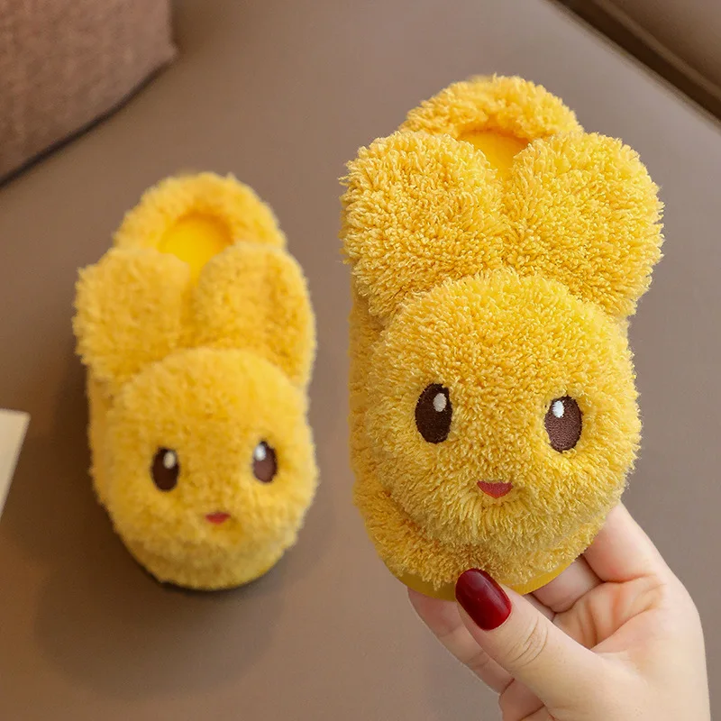 

Winter Kids Cute Cotton Slippers Children's Warm Non-slip Baby Girls Cartoon Plush Cotton Slippers Boys and Girls Home Slippers