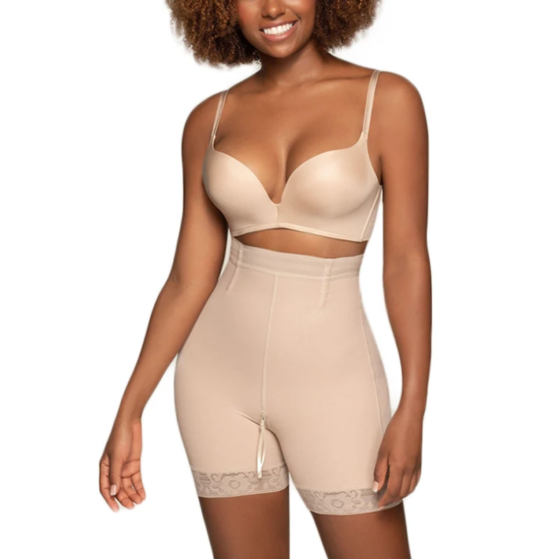 

Double Compression Butt Lifter Zipper Shorts High Waisted Butt Pads Seamless Hip Enhancer Breathable Underwear Tail Lift Effect