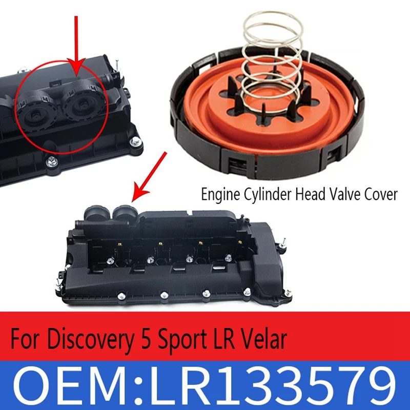 

Engine Cylinder Head Valve Cover Waste Valve Cover for Land Rover Discovery 5 Sport LR Velar LR133579 C2D60163