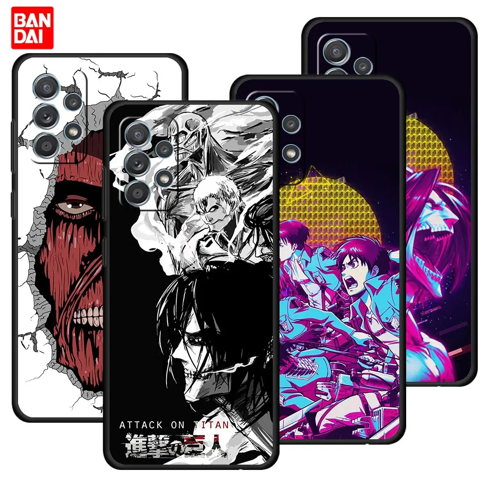 

Dark Attack On Titan Giant Case for Samsung Galaxy A12 A52 S20 FE A51 A50 A71 S21 Plus A21s Ultra 5G Black Silicone Cover