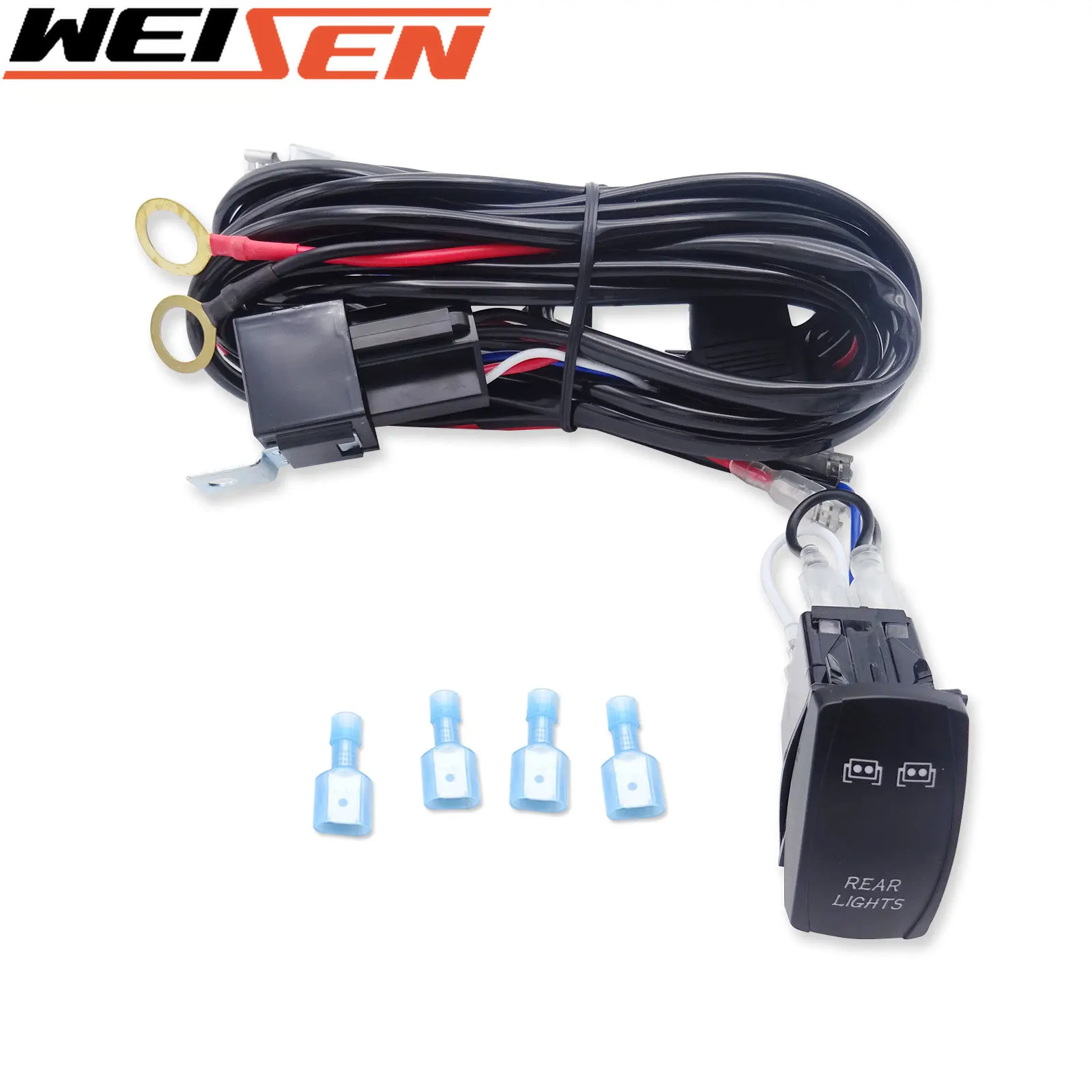 

For Chevrolet Dodge Ford F-150 Toyota RAV42 LEAD 16 Wiring Harness Rear Light Rocker Switch Universal For Car Truck Work Light