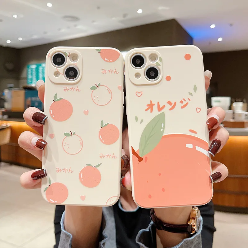 

All Is Well Orange Phone Case For iPhone 11 12 13 Pro MAX 13 12 Mini 6 6S 7 8 Plus SE 2020 X XR XS MAX Lens Protective Flower