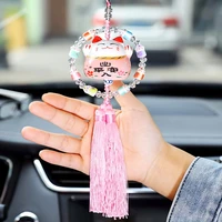 new ceramic lucky cat car ornament fashion car pendant pink car accessories